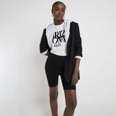 Black high waisted cycling shorts sold by River Island