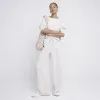 Beige Super Wide Leg Joggers sold by River Island