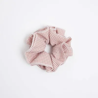 Pink stripe hair scrunchie sold by River Island
