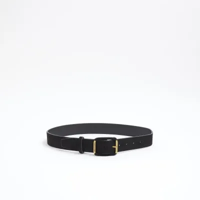 Black suedette belt sold by River Island