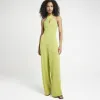 Green Crossed Halter Neck Jumpsuit sold by River Island