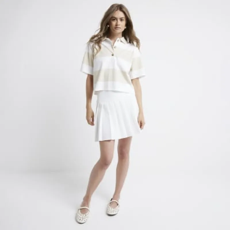 White Pleated Mini Skirt sold by River Island
