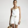White Satin Cowl Neck Cami Top sold by River Island