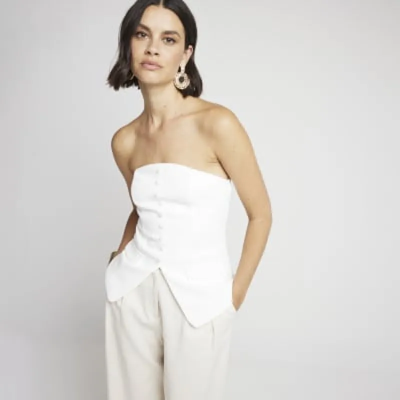 White button bandeau waistcoat sold by River Island