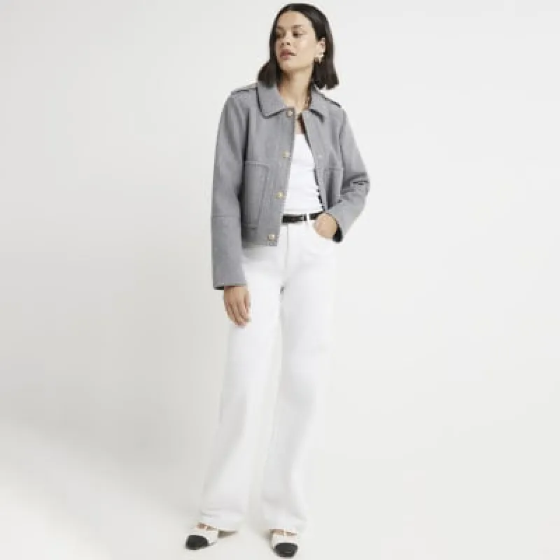 Grey stitched jacket sold by River Island