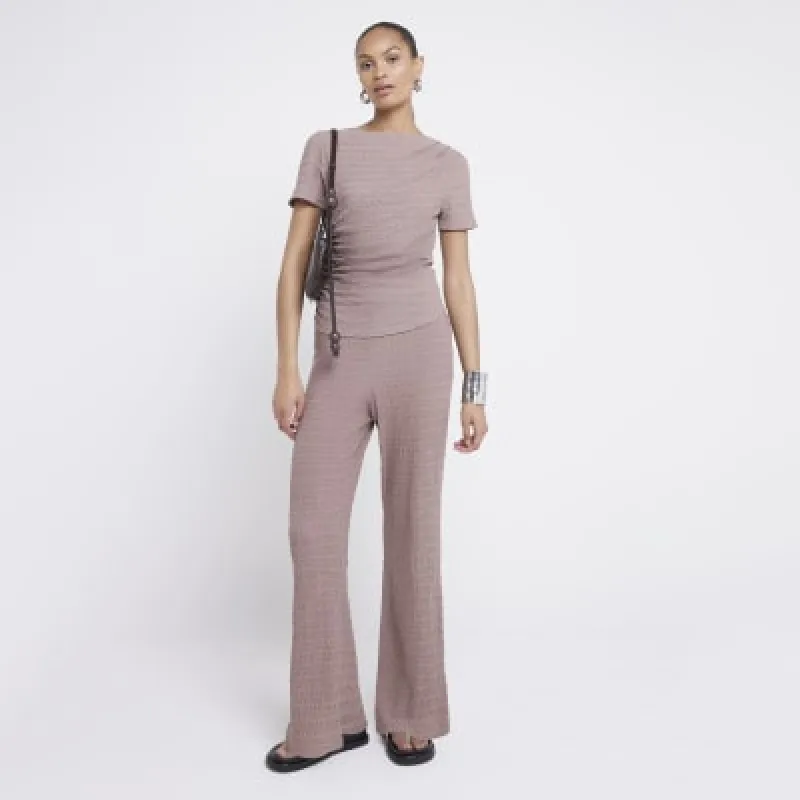 Brown textured t-shirt sold by River Island