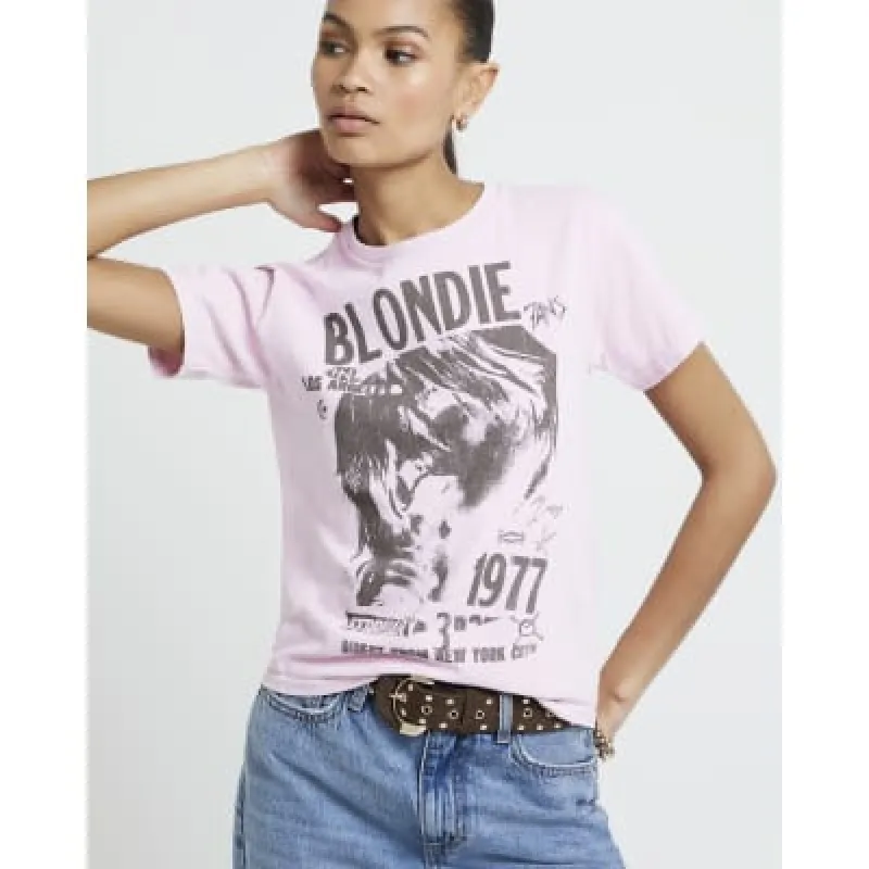 Pink Blondie Graphic T-shirt sold by River Island