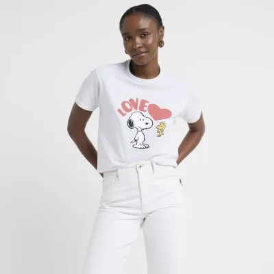 Grey Snoopy graphic t-shirt sold by River Island
