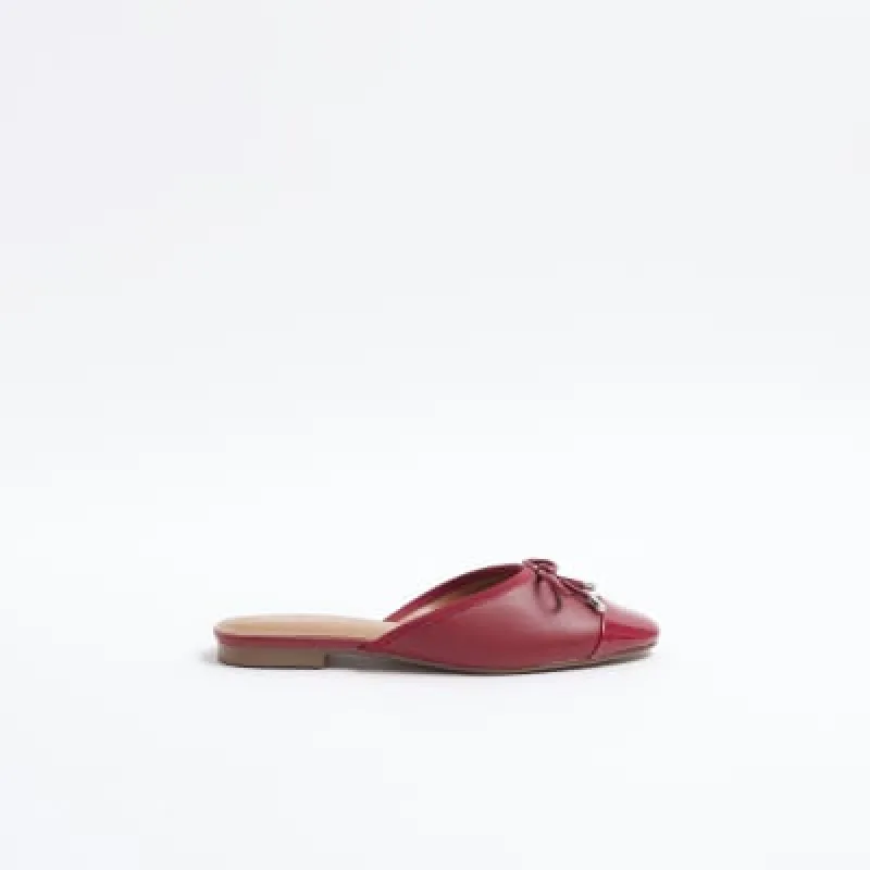 Red backless mule ballet pumps sold by River Island