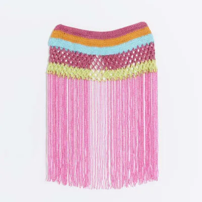 Pink beaded fringe necklace sold by River Island