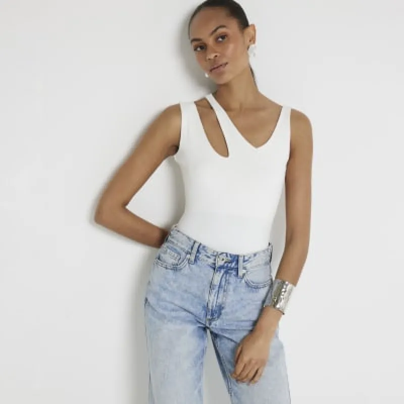 White cut out bodysuit sold by River Island