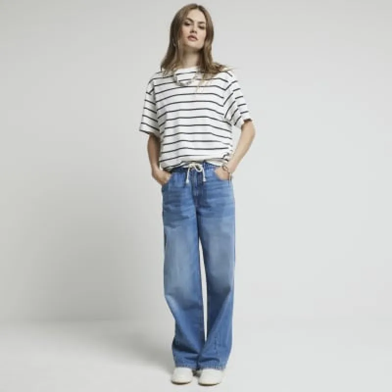 White Stripe Oversized T-shirt sold by River Island