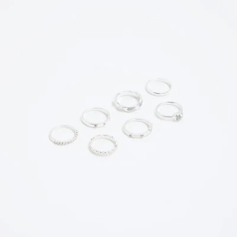 Silver Band Ring Multipack sold by River Island