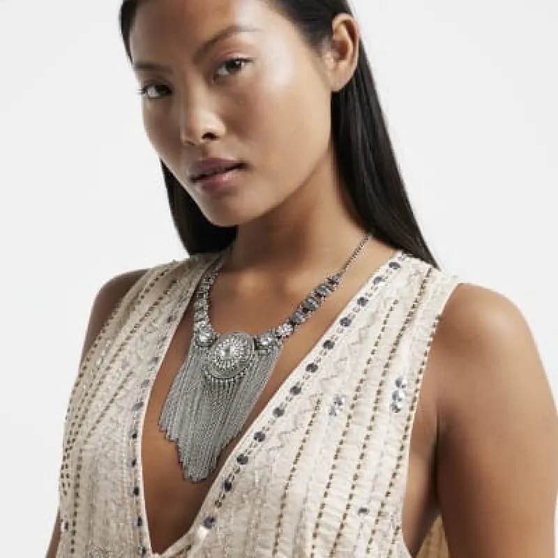 Silver drape necklace sold by River Island