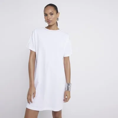 White Diamante Trim T-Shirt Mini Dress sold by River Island