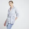 Grey Stripe Wrap Shirt sold by River Island