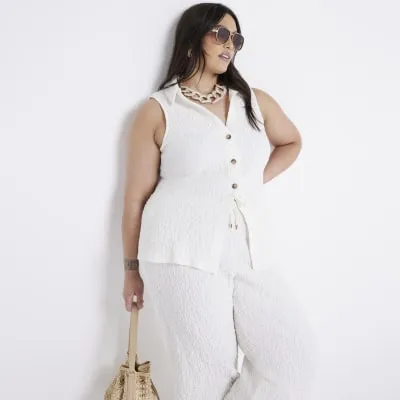 Plus Cream textured shirt sold by River Island