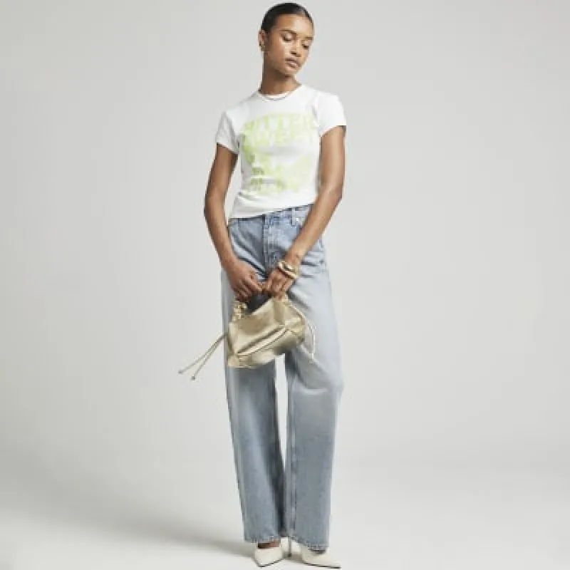 White graphic print t-shirt sold by River Island