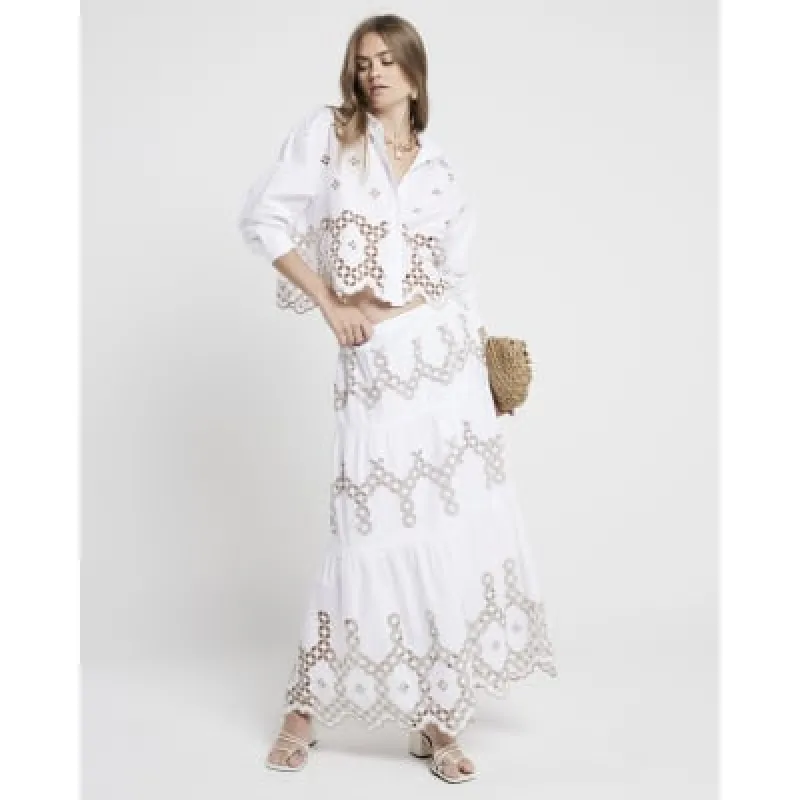 White cut out crop shirt sold by River Island