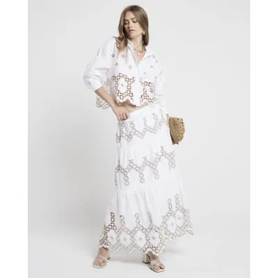 White cut out crop shirt sold by River Island