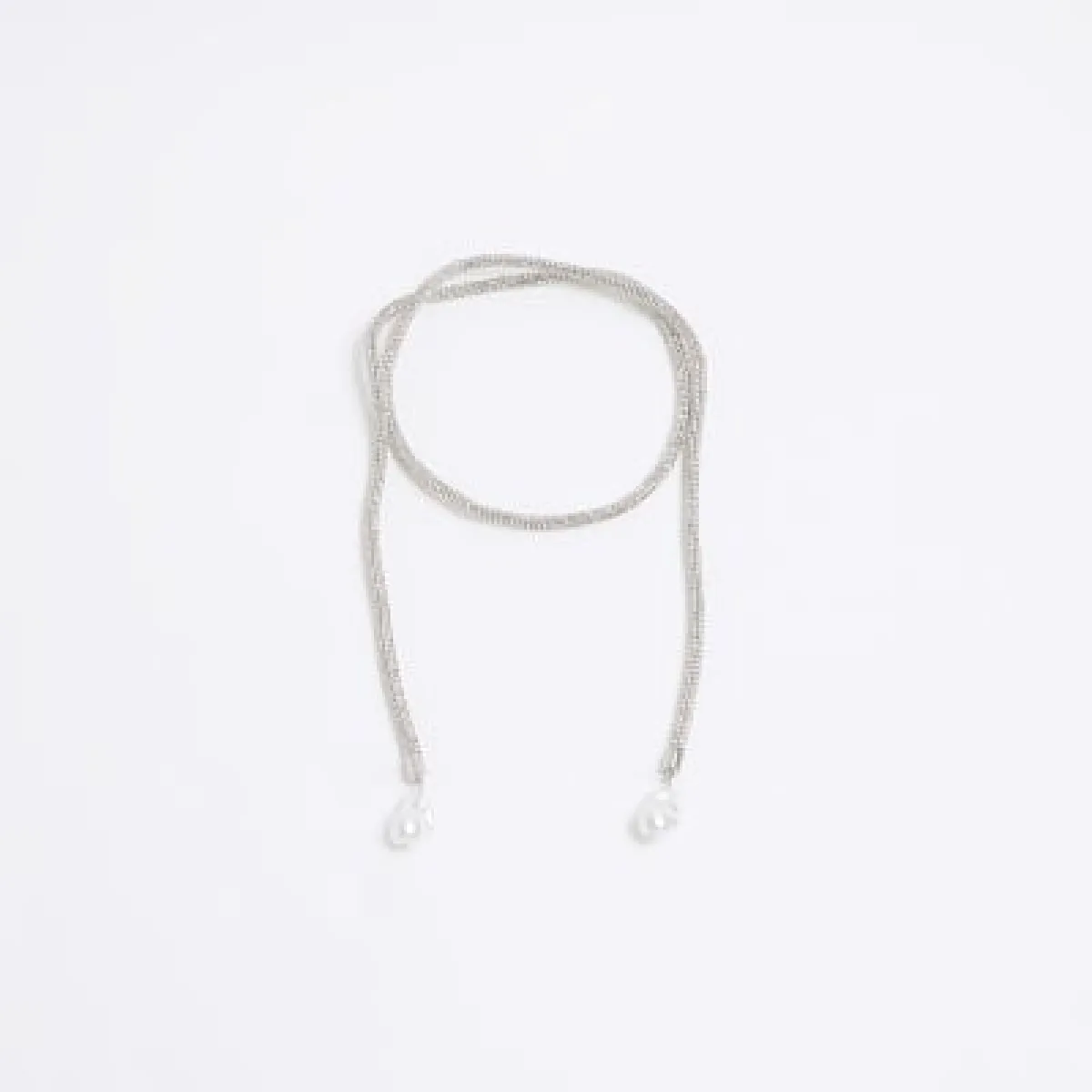 Silver Pearl Wrap Necklace sold by River Island