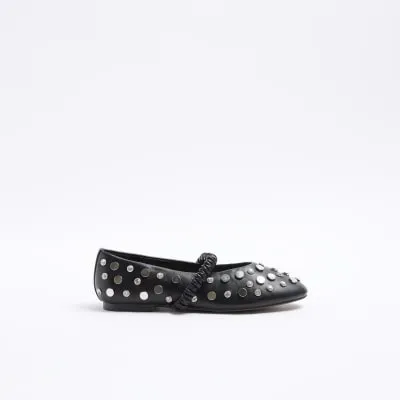 Black embellished mary jane shoes sold by River Island