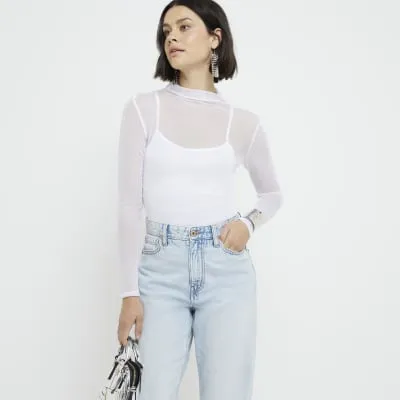 White mesh top sold by River Island