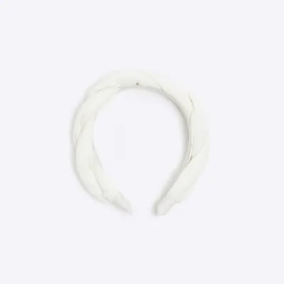 White Plaited Head Band sold by River Island
