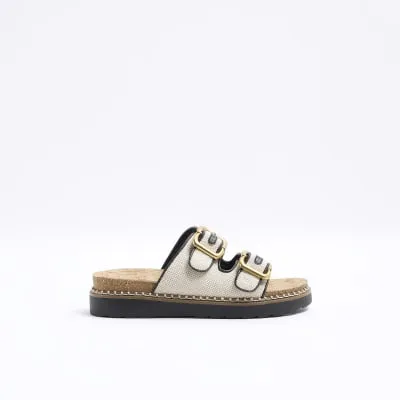 Beige Double Buckle Sandals sold by River Island