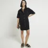 Black Denim Mini Shirt Dress sold by River Island