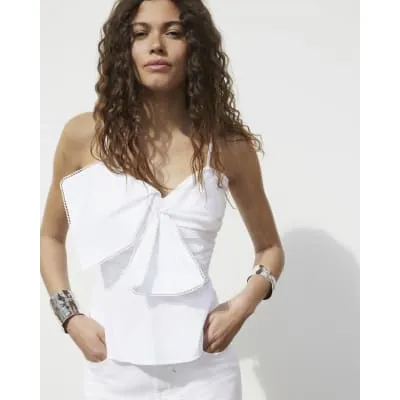 White Bow Peplum Cami top sold by River Island