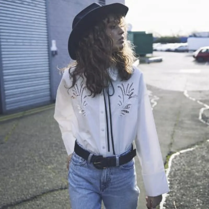 White oversized broderie detail shirt sold by River Island