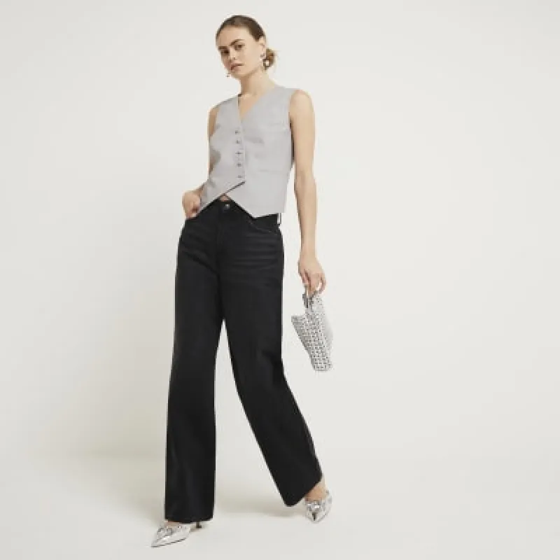 Grey asymmetric waistcoat sold by River Island