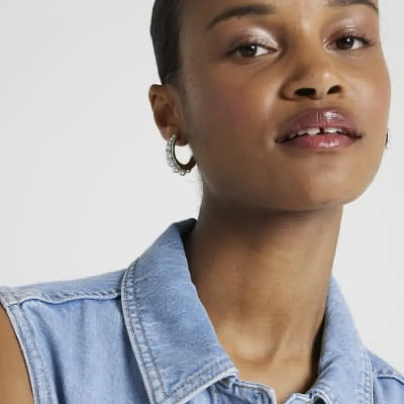 Silver pearl hoop earrings sold by River Island