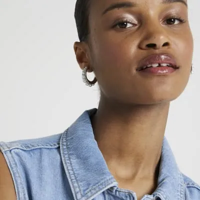 Silver pearl hoop earrings sold by River Island