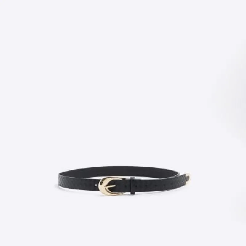 Black Weave Belt sold by River Island