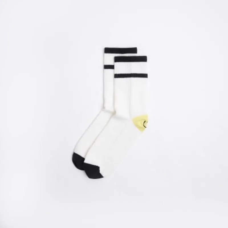White graphic print smiley socks sold by River Island