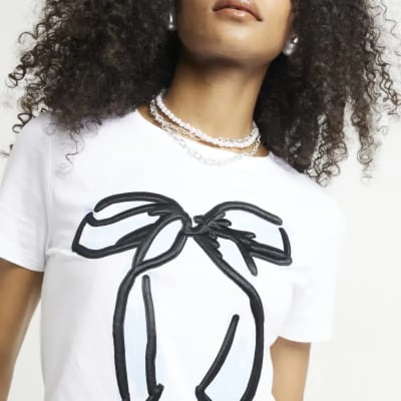 White bow t-shirt sold by River Island