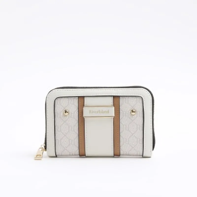 White monogram panel purse sold by River Island