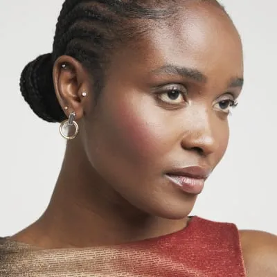 Multi mixed metal earring multipack sold by River Island