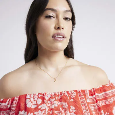 Gold Plated J Initial Necklace sold by River Island