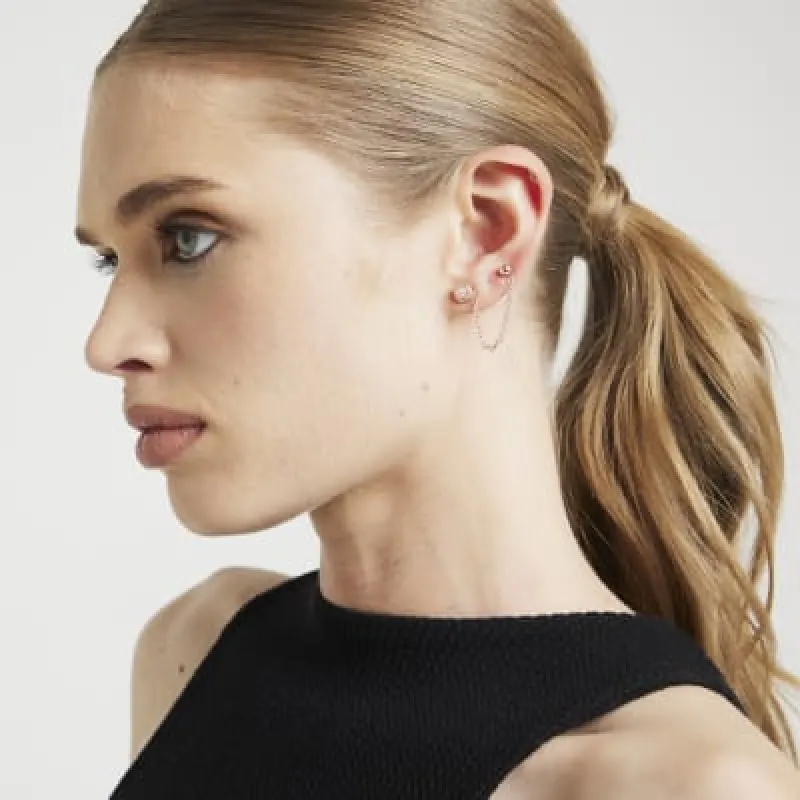 Pink hoop and stud earrings multipack sold by River Island