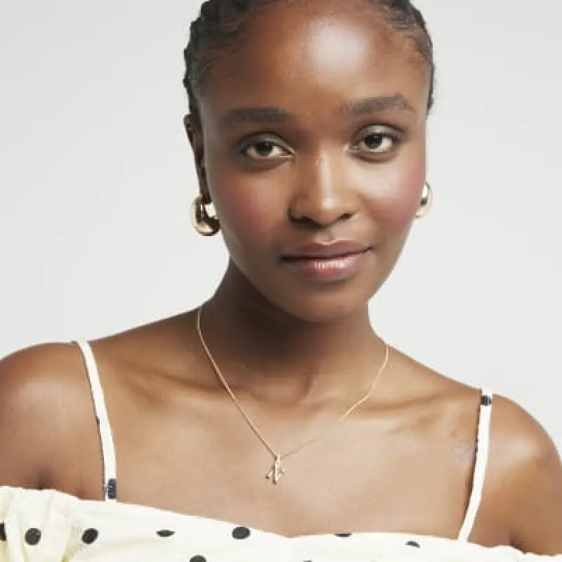 Gold Plated N Initial Necklace sold by River Island