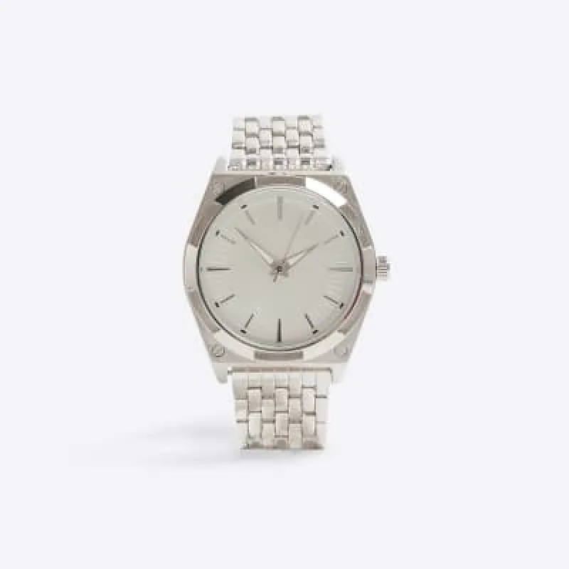 Silver Stainless Steel Chain Watch sold by River Island