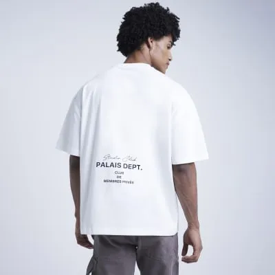 White oversized fit graphic t-shirt sold by River Island
