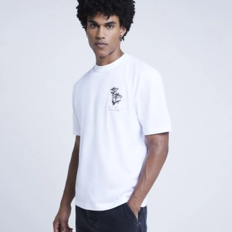 White regular fit floral graphic t-shirt sold by River Island