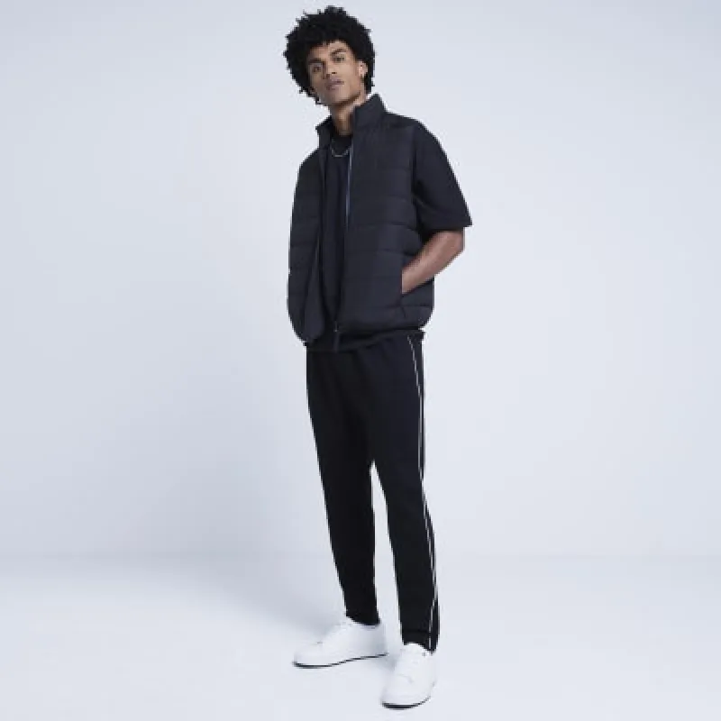 Black Regular Fit Quilted Gilet sold by River Island
