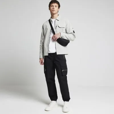 Grey Regular Fit Utility Zip Up Shacket sold by River Island