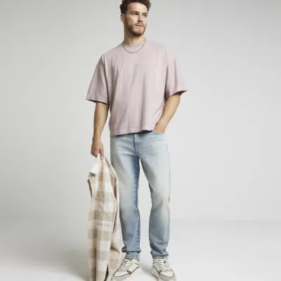 Pink boxy fit washed t-shirt sold by River Island