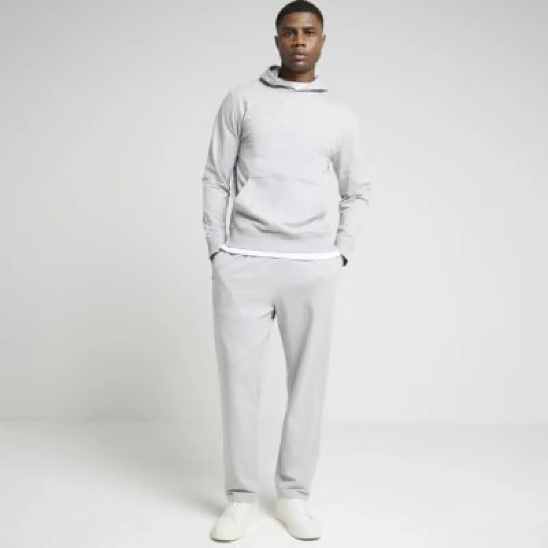 Grey slim fit plain hoodie sold by River Island
